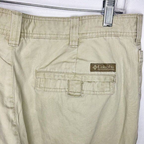 Columbia Pants Regular Fit Chino Utility Zip-Pocket Heavy Canvas Tan Sz. 38x34 - Picture 7 of 7
